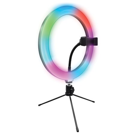 SUPERSONIC PRO Live Stream 10-Inch LED Selfie RGB Ring Light with Tabletop Stand SC-1230RGB